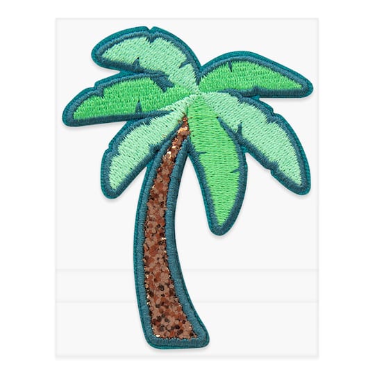 Palm Tree Embroidered Iron-On & Adhesive Patch by Make Market®
